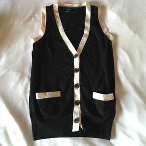 Club Monaco black and white merino sweater vest